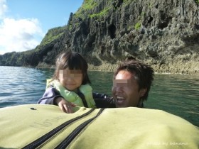 子供と沖縄　青の洞窟シュノーケル